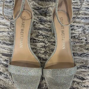 stuart weitzman crystal glitter sandals size 8